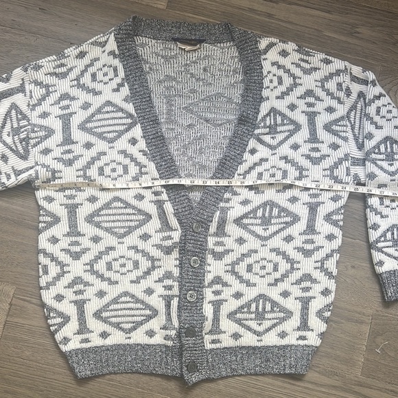 🔥serge Saint  Yves🔥 | Vintage grey and white patterned knit sweater cardigan - Picture 8 of 11